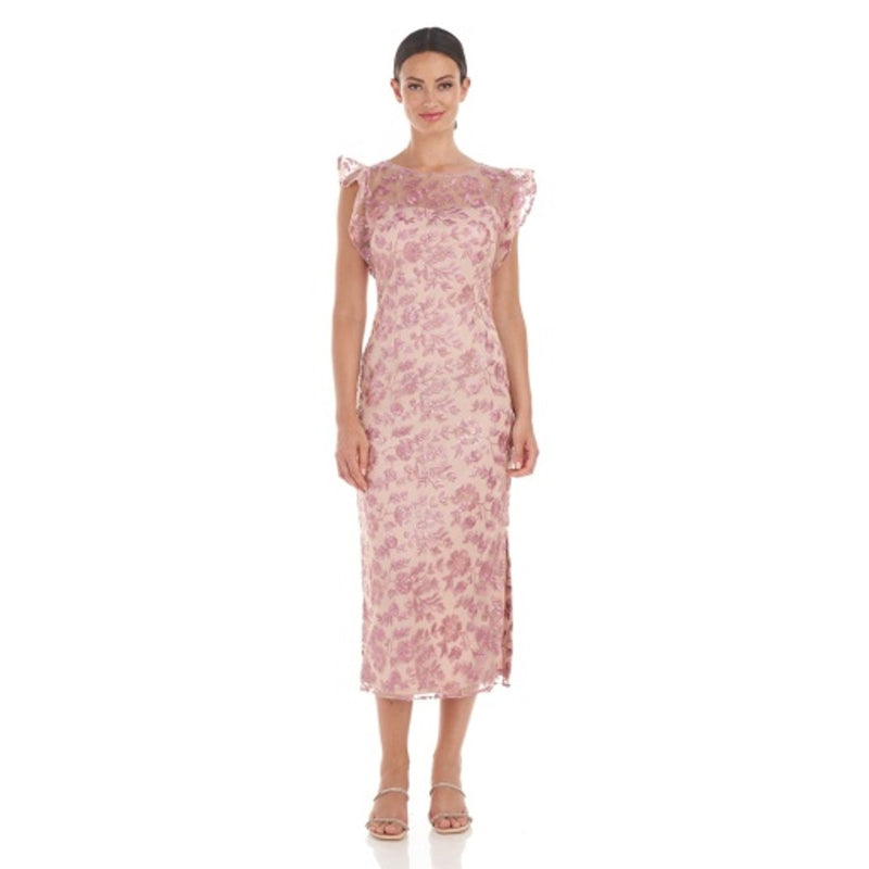JS Collections - Womens Bella Flutter Tea Length Dress