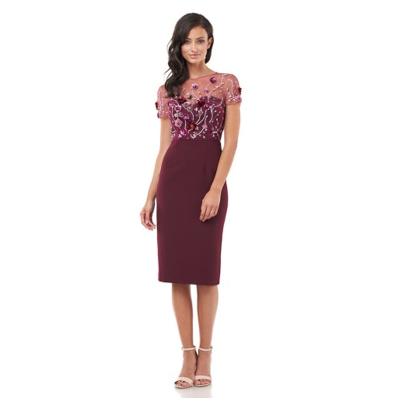 JS Collections - Womens Crepe Dress with Bead Bodice