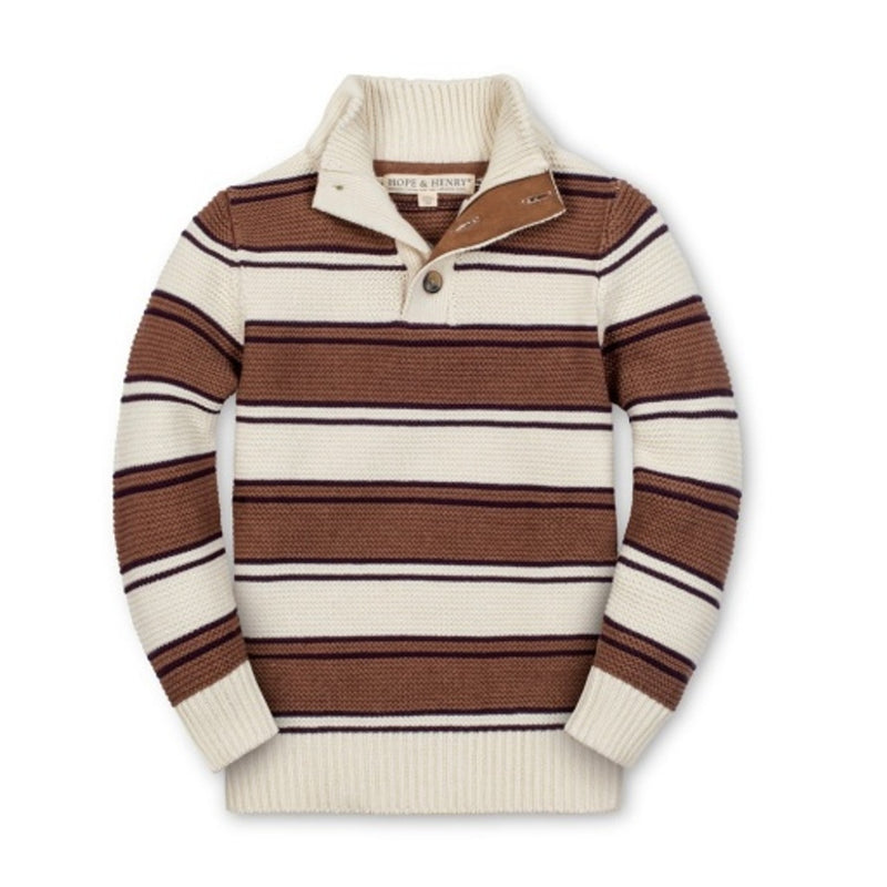 Hope & Henry - Boys Organic Mock Neck Stripe Sweater