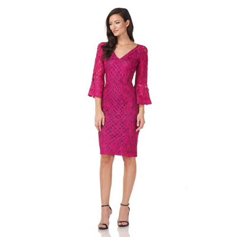JS Collections - Womens Bell Sleeve Cocktail