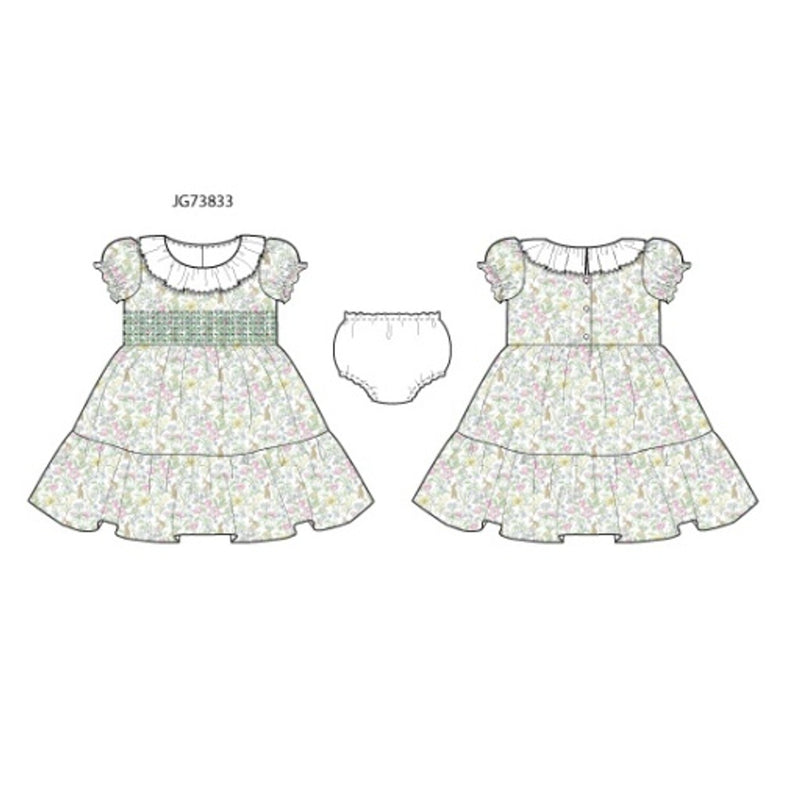 Janie and Jack - Girls with Multi Bunny Smck Dress E1