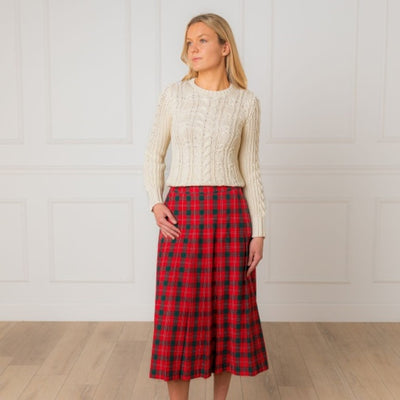Hope & Henry - Womens Organic Pleated Midi Skirt