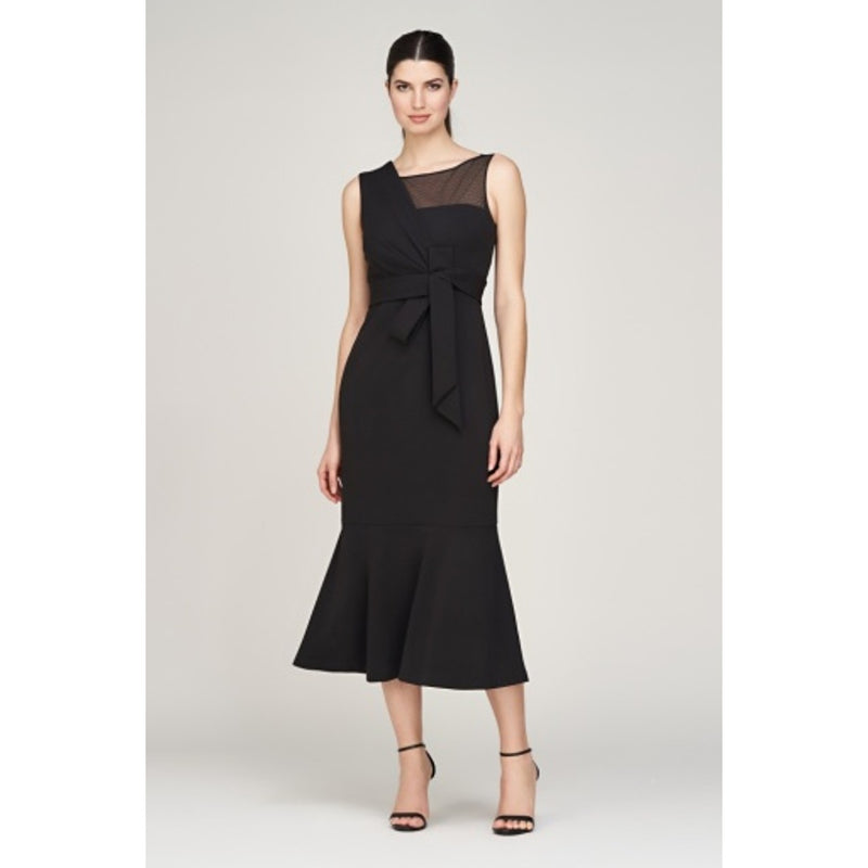 JS Collections - Womens Joanna Bow Tea Length Dress
