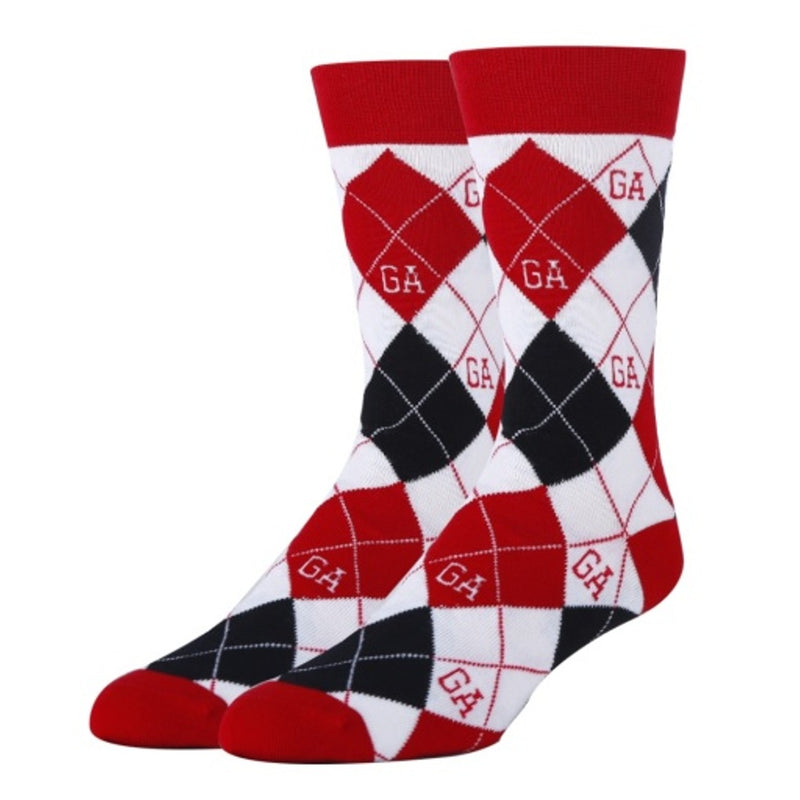 Oooh Yeah - Mens Ga Argyle Red-Spirit-Mens Crew Socks