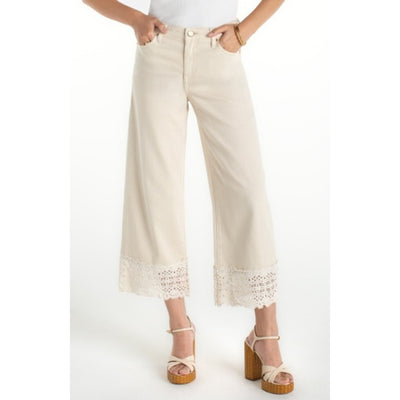 Liverpool Los Angeles - Womens Stride Wide Leg with Lace Trim 27" Inseam