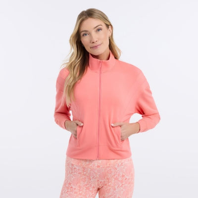 Thirty Three Threads - Unisex Cozy Paneled Full Zip Coral Shell