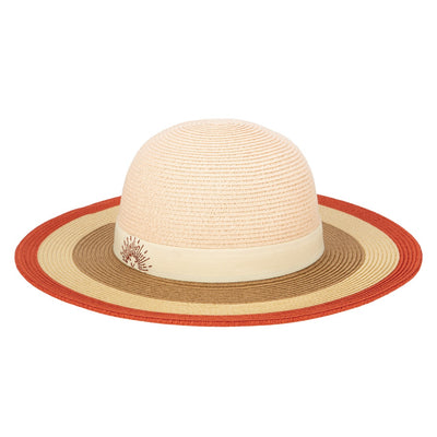 San Diego Hat Company - Papberbraid Sun Hat with Retro Striped