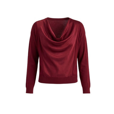 Liverpool Los Angeles - Womens Long Slv Drape Neck Wvn Sweater Hybrid