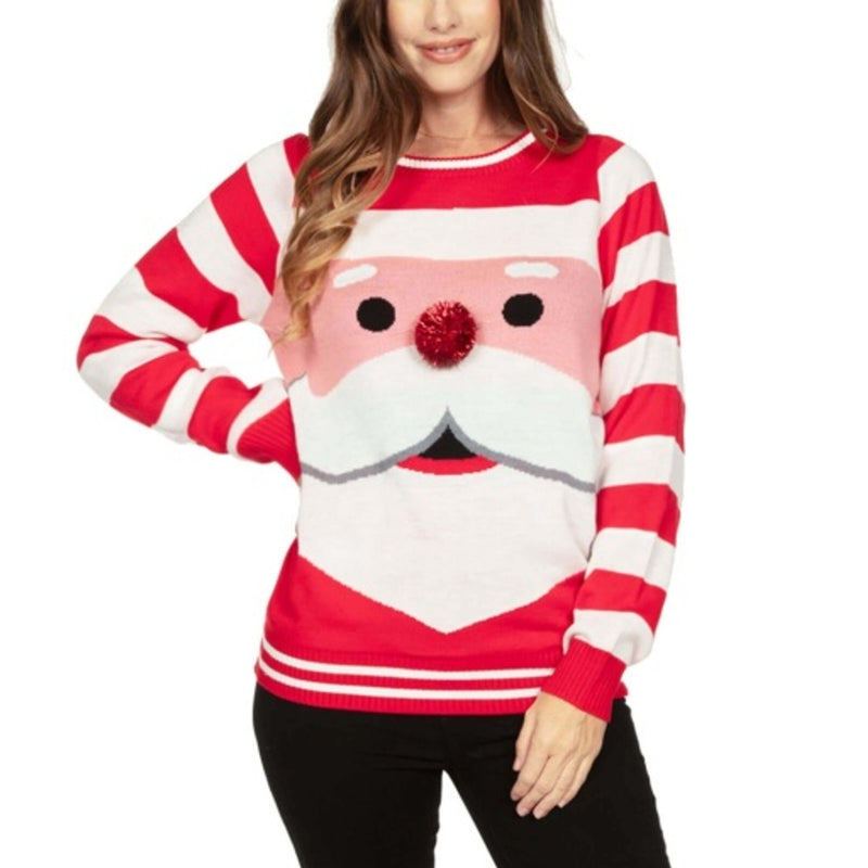 Tipsy Elves - Womens Santa's Close Up Ugly Christmas Sweater