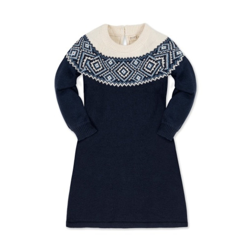 Hope & Henry - Girls Organic Fair Isle Raglan Sweater Dress