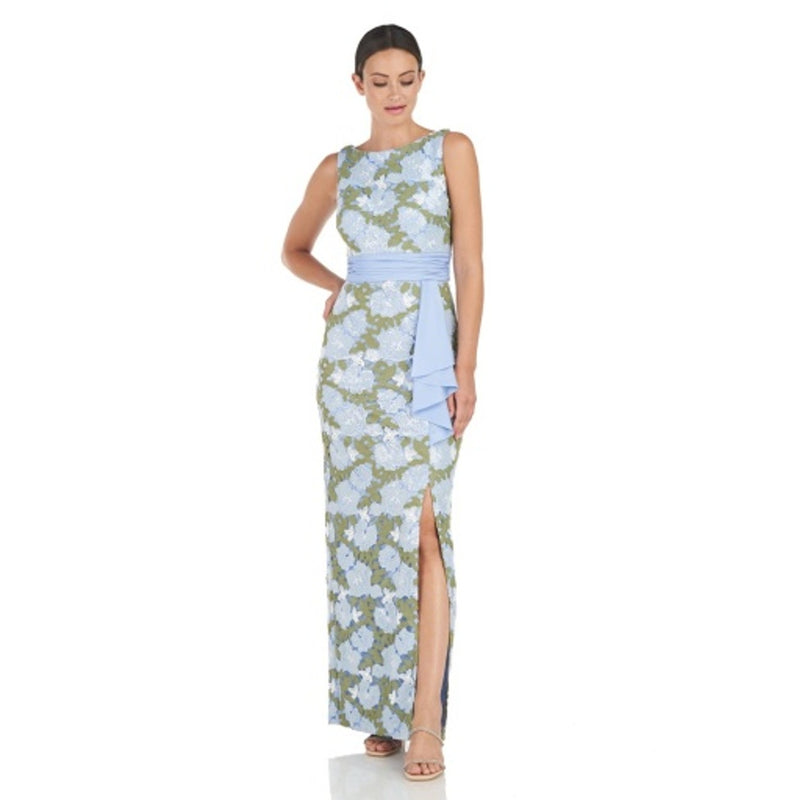 JS Collections - Womens Lillian Ruffle Column Gown