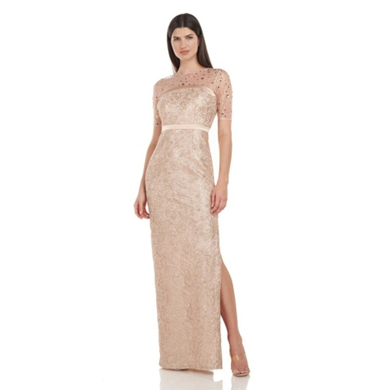 JS Collections - Womens Maisie Illusion Column Gown