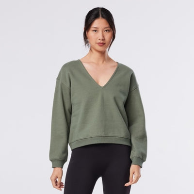 Thirty Three Threads - Unisex Deep V-Neck Sweatshirt Leaf