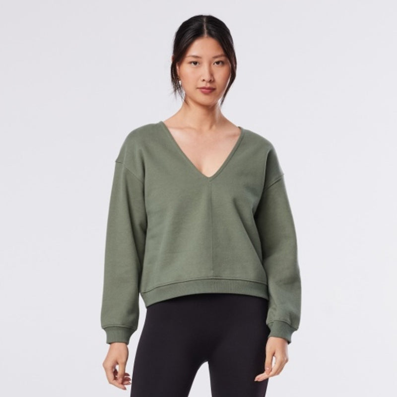 Thirty Three Threads - Unisex Deep V-Neck Sweatshirt Leaf