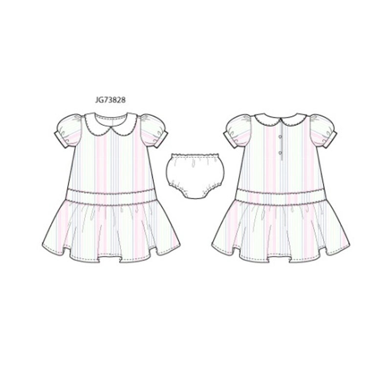 Janie and Jack - Girls with X Multi Stripe Srsckr Dress E1