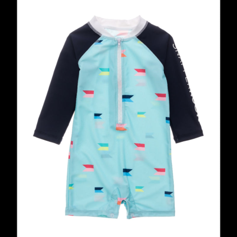 Snapper Rock - Baby Maritime Fliers Long Sleeve Sunsuit