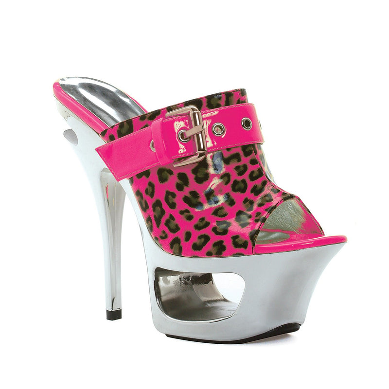 Ellie Shoes - 6" Cut Out Platform Neon Mule with Side Buckle DéCor