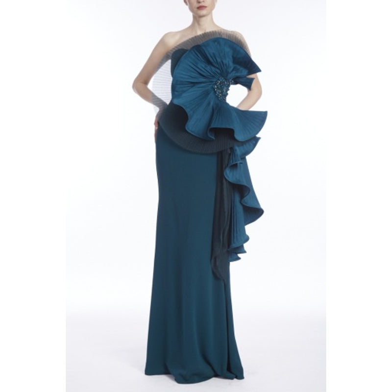 Badgley Mischka - Womens Beaded Side Ruffle