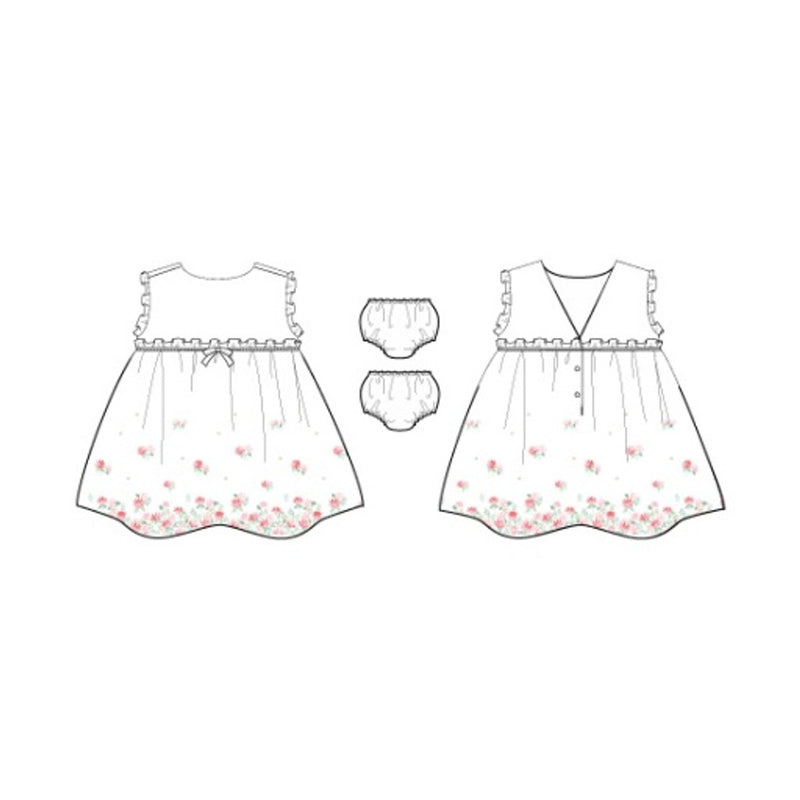 Janie and Jack - Baby G with White Border Floral Sl Dress Smr0