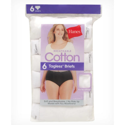 Hanes - Womens Breathable Cotton Brief Underwear White 10-Pack
