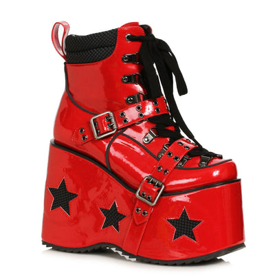 Ellie Shoes - 5"Heel Platform Bootie with Star & Buckle Decor