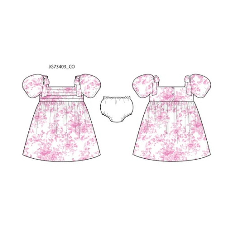 Janie and Jack - Girls with Pnk Flrl Toile Dress E1