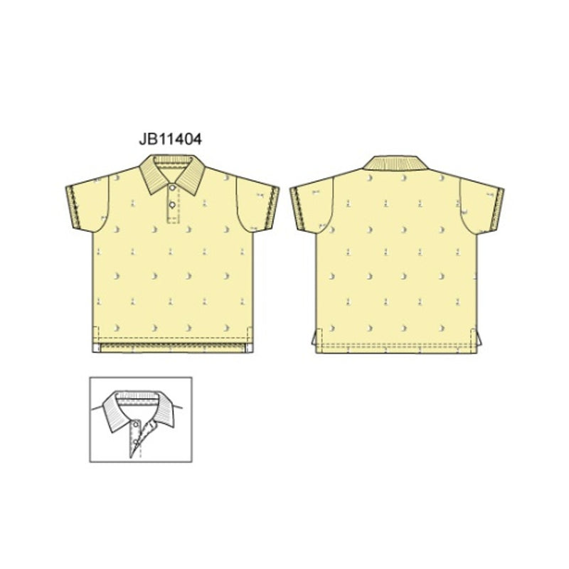 Janie and Jack - Boys K Short Sleeve Yellow Sailboat Aop Pique Polo E2