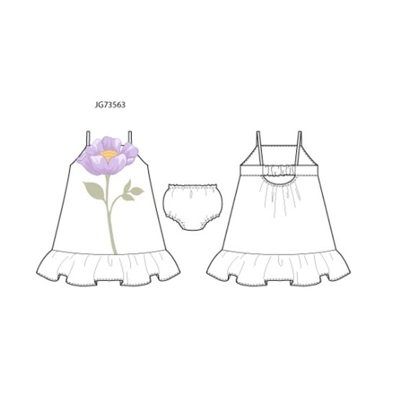 Janie and Jack - Girls with Wht Lrg Flwr Dress Sm2