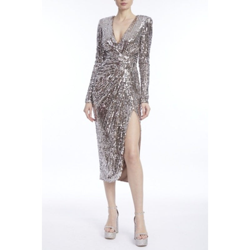 Badgley Mischka - Womens Draped Nk Pleated