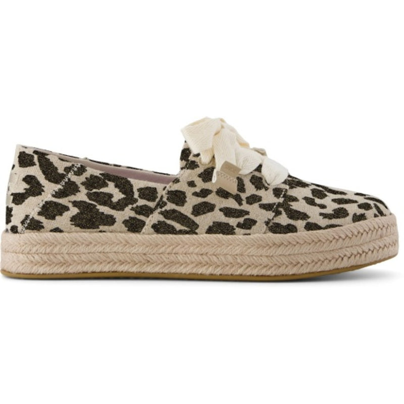 TOMS - Womens Carolina Lace Up - Natural Undyed Sparkle Leopard