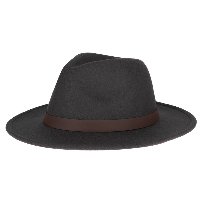 San Diego Hat Company - Faux Felt Fedora with Faux Leather Band