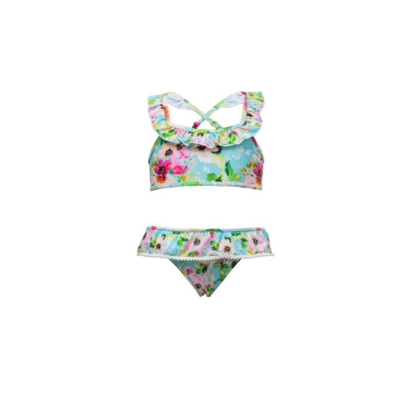 Snapper Rock - Girls Watercolor Sports Ruffle Bikin