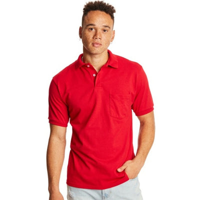 Hanes - Mens Ecosmart Men's Pocket Polo Shirt 2-Pack