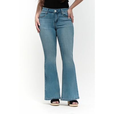 1822 Denim - Womens Petite 29" Mid-Rise Flare