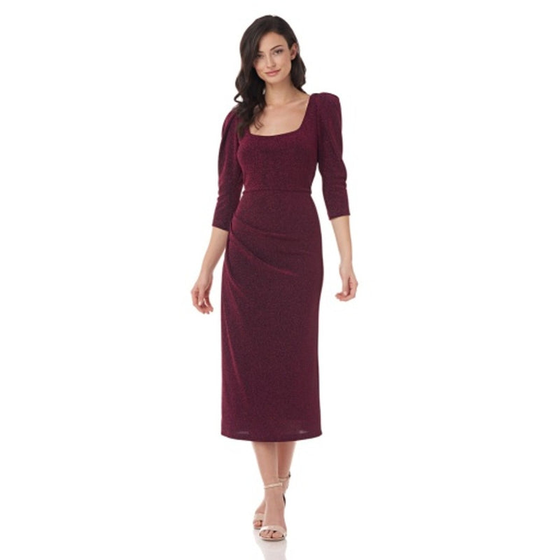 JS Collections - Womens 3/4 Sleeve Shimmer Cocktail