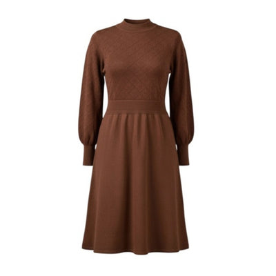 Hope & Henry - Womens Organic Puff Sleeve Pointelle Sweater Dress