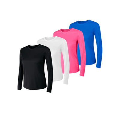 Hanes - Womens Sport Cool Dri Women's Performance Long Sleeve T-Shirt 4-Pack