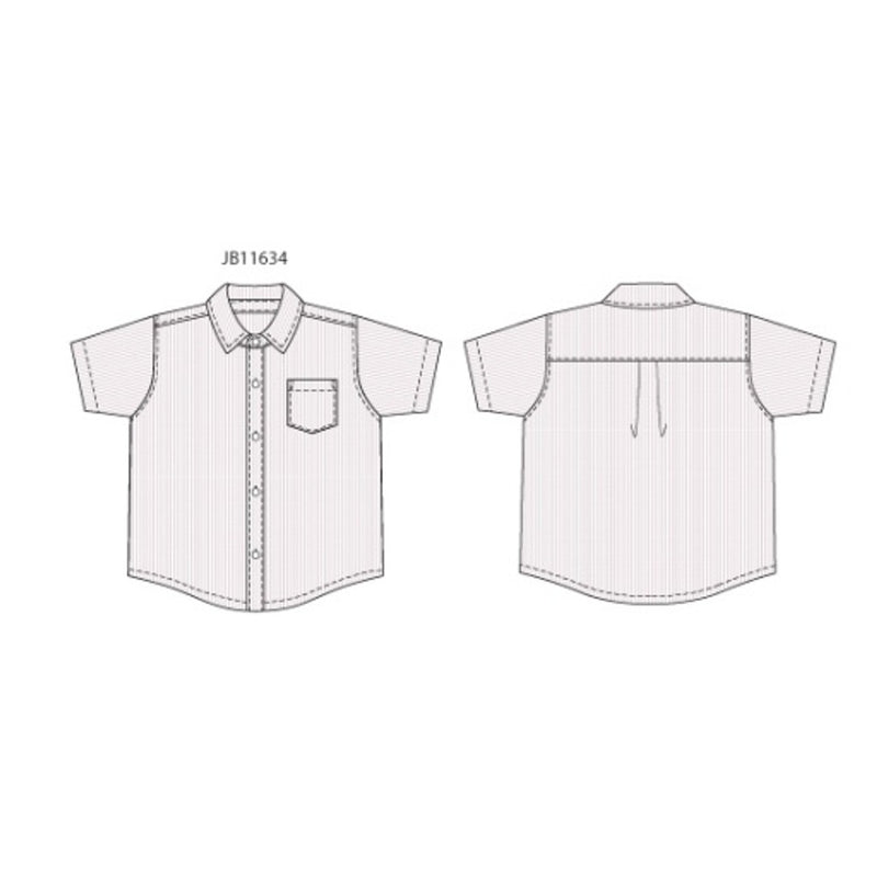 Janie and Jack - Boys with Short Sleeve Lavender Stripe Poplin Shirt Spbk