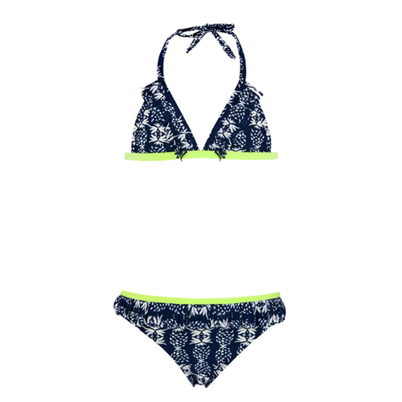 Snapper Rock - Girls Navy Citron Fringe Bikini