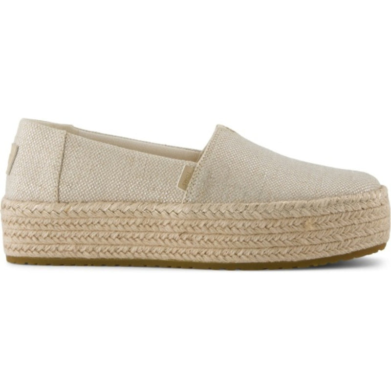 TOMS - Womens Valencia Espadrille - Champagne Glimmer Slub Canvas