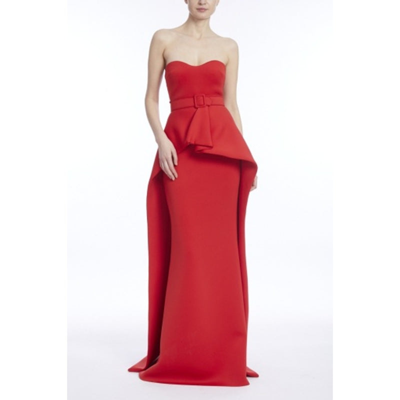 Badgley Mischka - Womens Strpls Long Peplum
