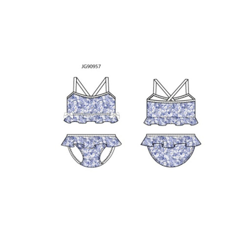 Janie and Jack - Girls K Blu Ditsy 2pc Swim Sp2