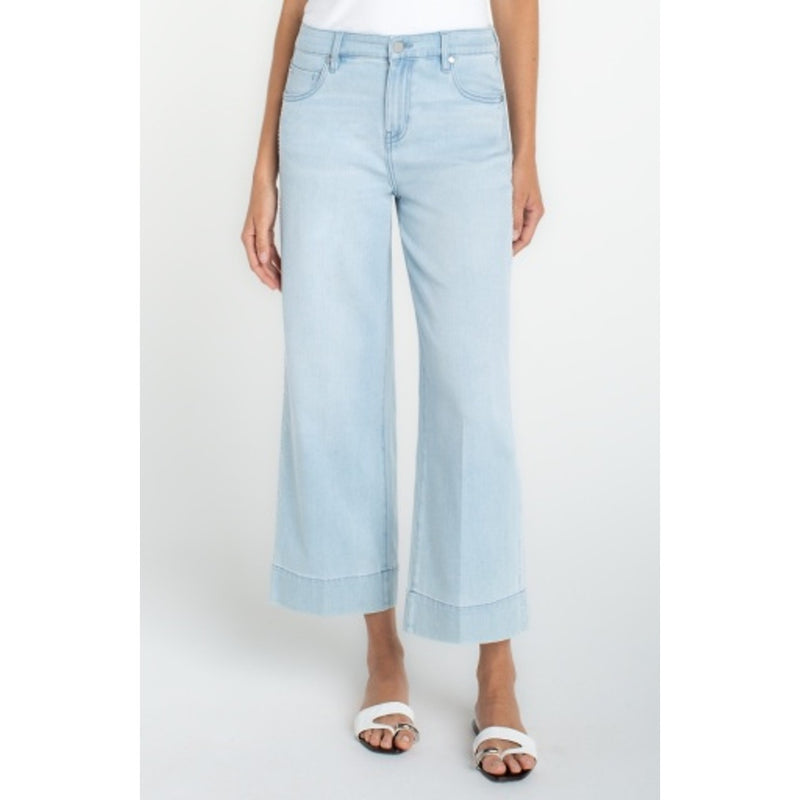 Liverpool Los Angeles - Womens Stride Crop Wide Leg with Embroidered Side Seam
