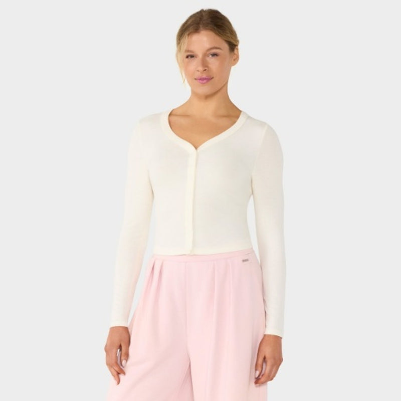 Thirty Three Threads - Unisex Fitted Rib Cardigan Ballet Pink