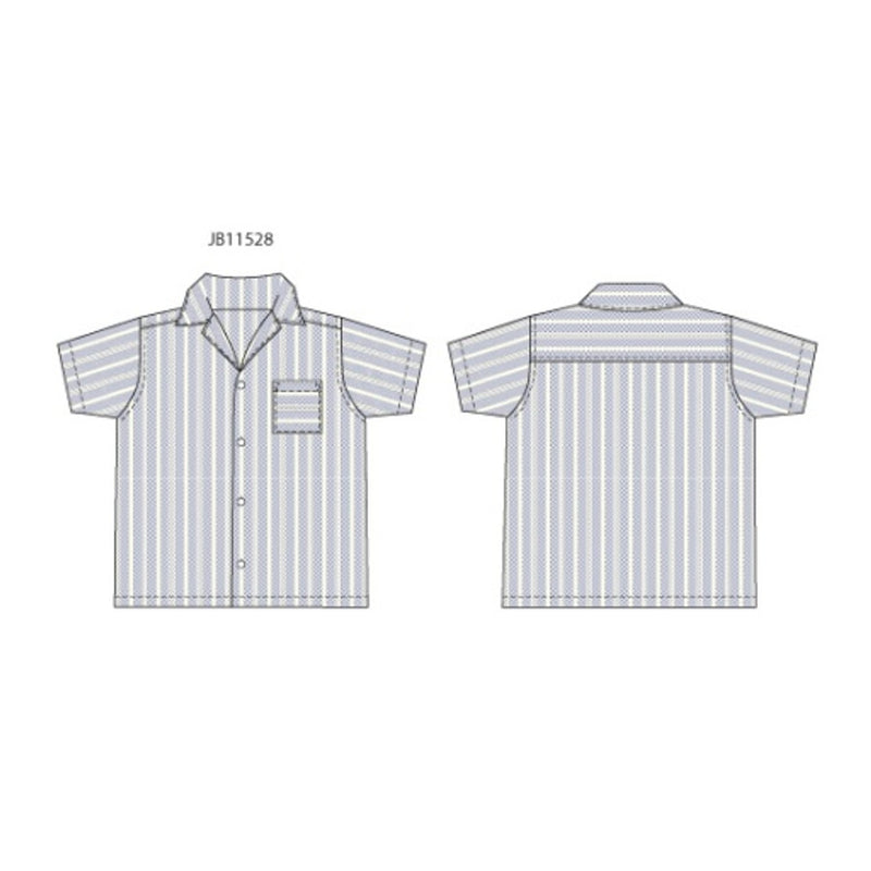 Janie and Jack - Boys with Short Sleeve Lt Blue Stripe Oxford Shirt E2
