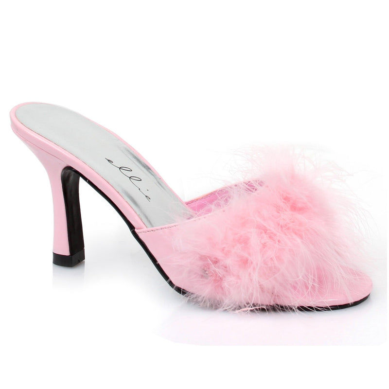 Ellie Shoes - 3.5" Heel Maribou Slippers