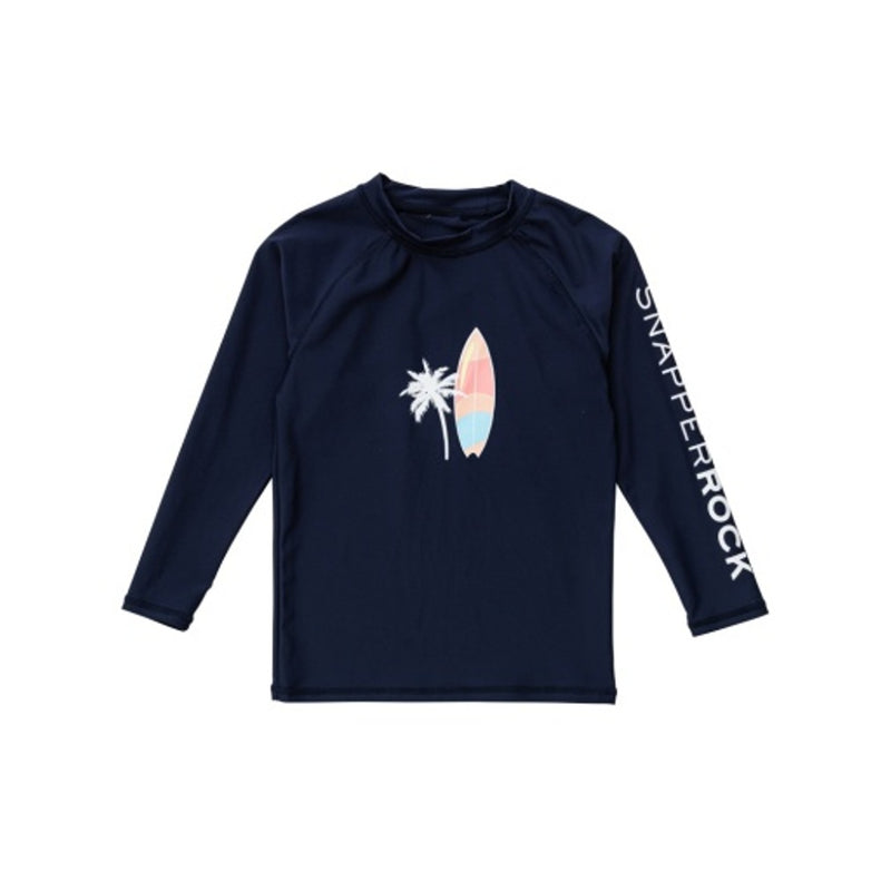 Snapper Rock - Boys Sunset Cruising Navy Long Sleeve Rash Top