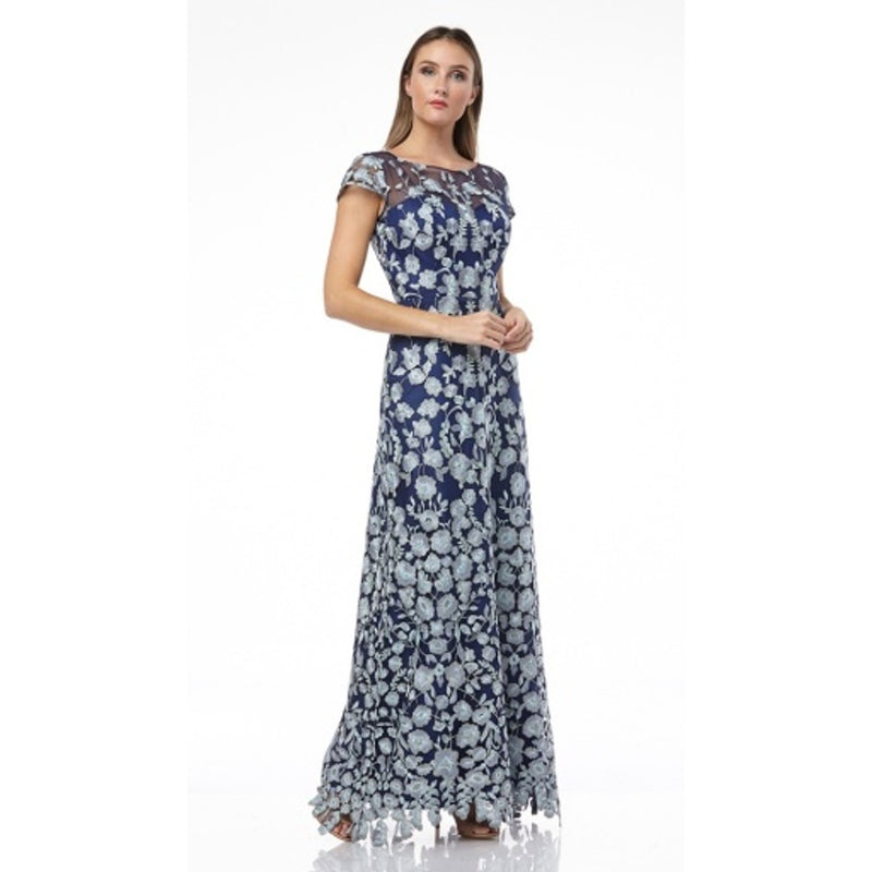 JS Collections - Womens Ss Floral Embroidered Gown