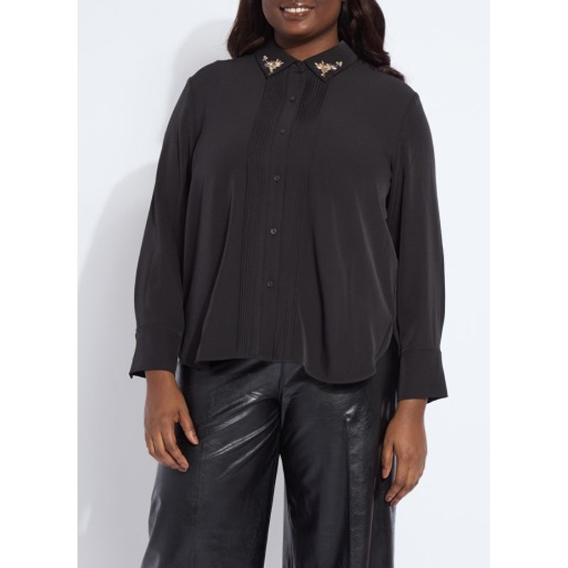 Lysse - Womens Lizeth Embellished Tuxedo Shirt Curvy