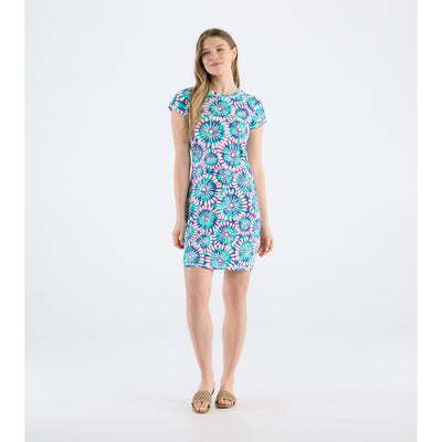 Little Blue House - Unisex Tee Shirt Dress Sundial Mandala